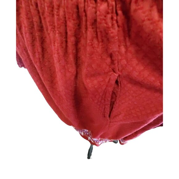 Knox Rose Womens Bohemian Embroidered Mini Dress Maroon Long Sleeve Small - Picture 8 of 12